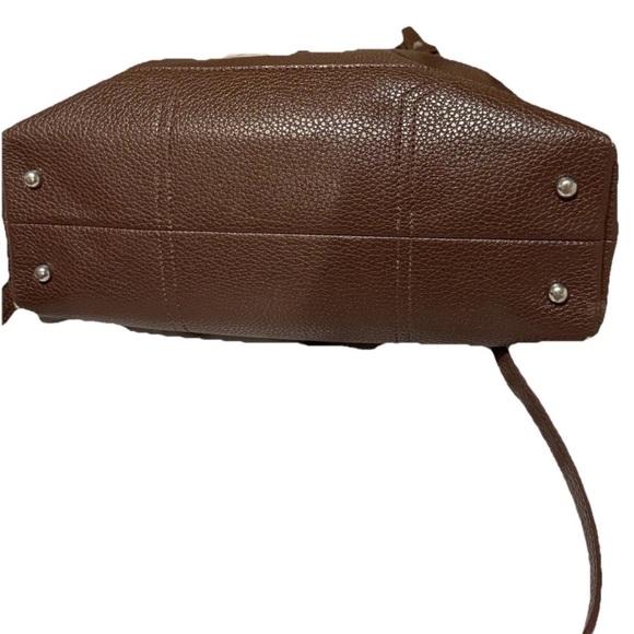 Nine West Brown Leather Shoulder Bag with Gold Hardware - Picture 3 of 12